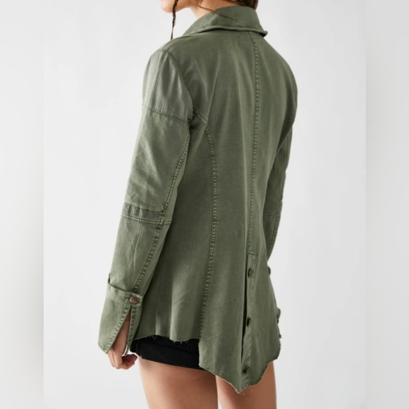 NWT Free People Harlow Blazer ~ Olive ~ Medium ~ 20" P2P - Picture 5 of 7